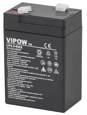 ⁨Akumulator żelowy Vipow ( 6V 4.5 Ah, HQ )⁩ w sklepie Wasserman.eu