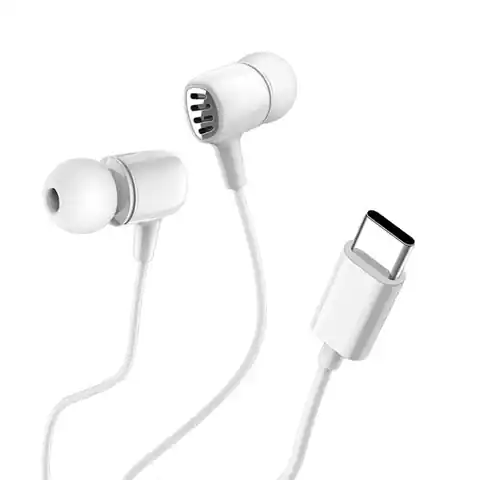 ⁨Słuchawki Dokanałowe USB Typ C z Mikrofonem Uniwersalne KAKU KSC-291 białe⁩ w sklepie Wasserman.eu