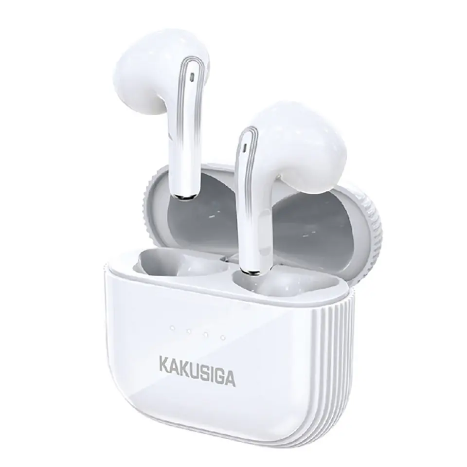 ⁨Bezprzewodowe Słuchawki Dokanałowe TWS Bluetooth 5.1 Stereo Music Kakusiga KSC-708 białe⁩ w sklepie Wasserman.eu