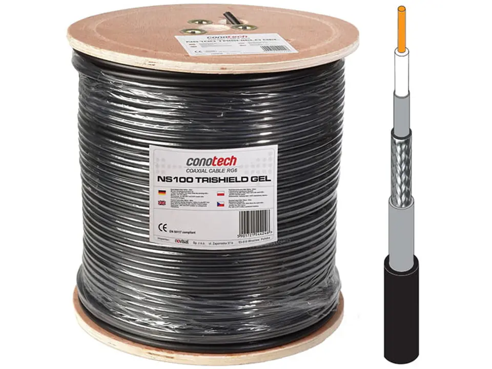 ⁨Kabel antenowy w żelu Conotech NS100 Trishield GEL⁩ w sklepie Wasserman.eu