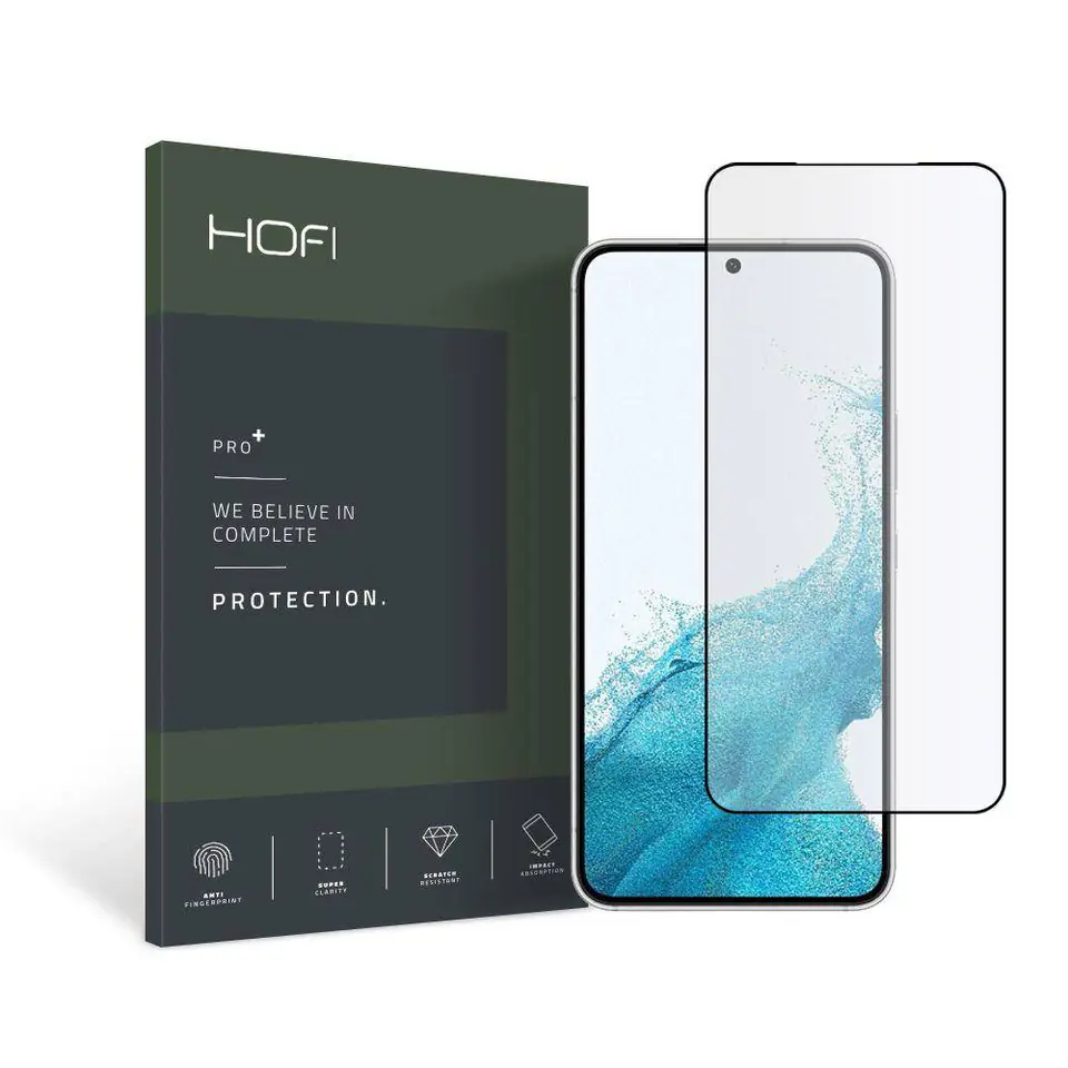 ⁨5D tempered glass SAMSUNG Galaxy S22 HOFI Glass Pro+ black⁩ at Wasserman.eu