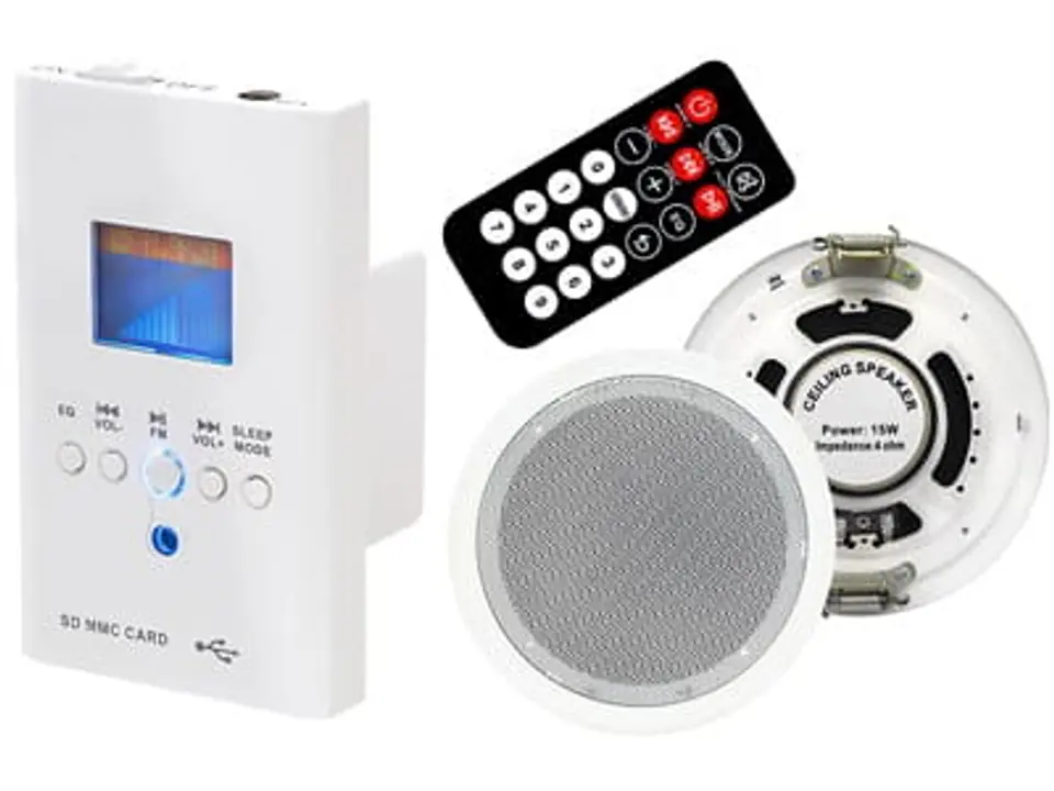 ⁨Wall-mounted bluetooth audio system USB SD FM radio NS-01⁩ at Wasserman.eu