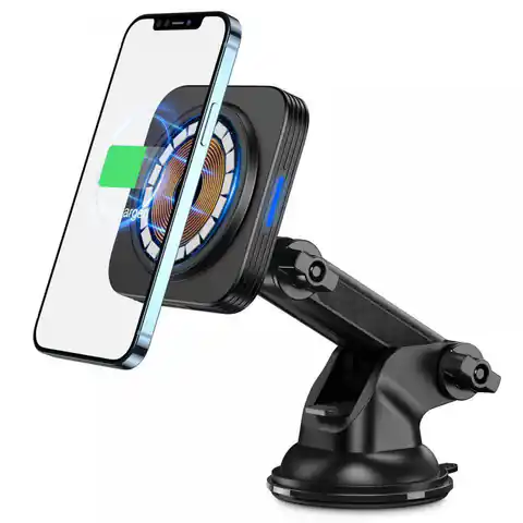 ⁨Magnetic Car Holder with Inductive Charging for Windshield / Dashboard Telescopic Arm Magsafe ESR Halolock Black⁩ at Wasserman.eu
