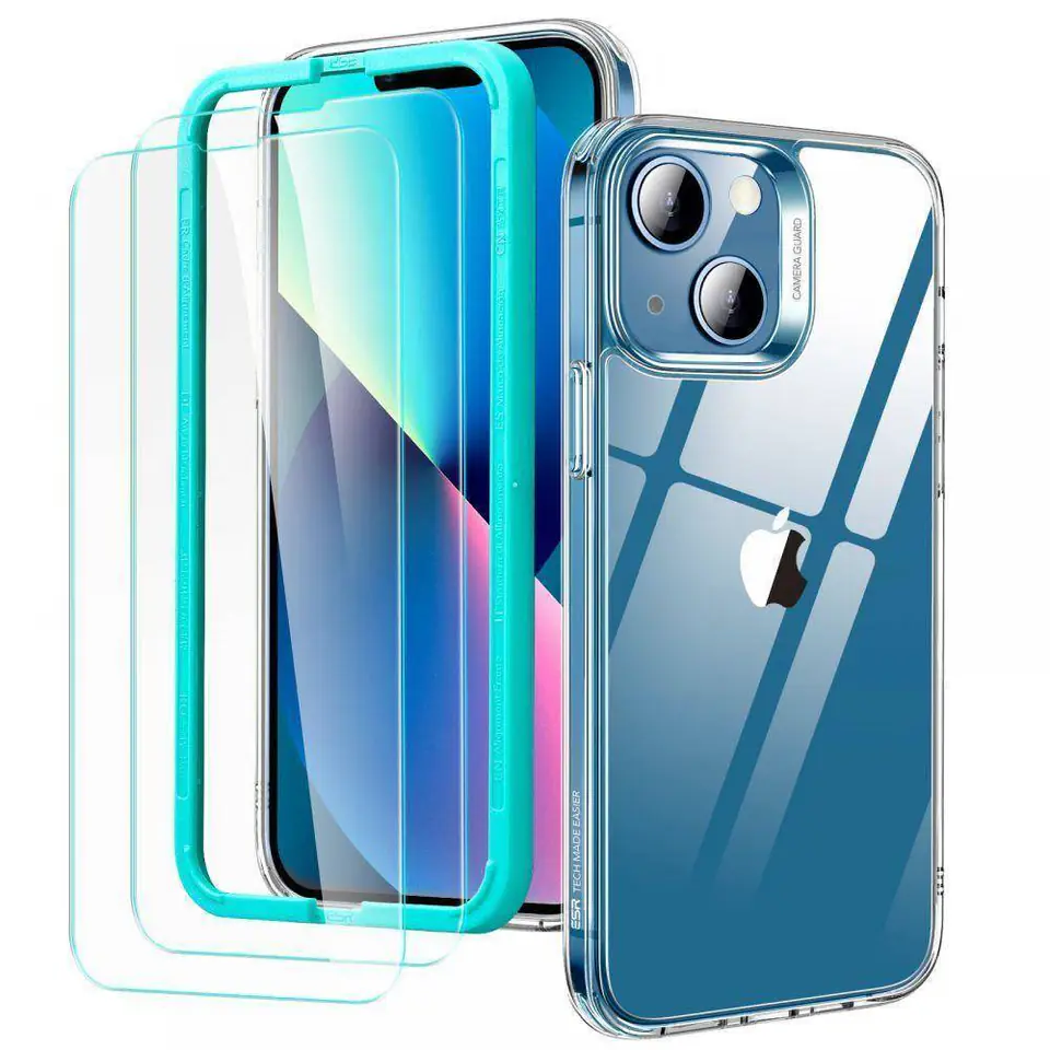 Etui + Szkło Hartowane IPHONE 13 ESR Classic Hybrid & Screen Shield Clear transparentne w sklepie Wasserman.eu