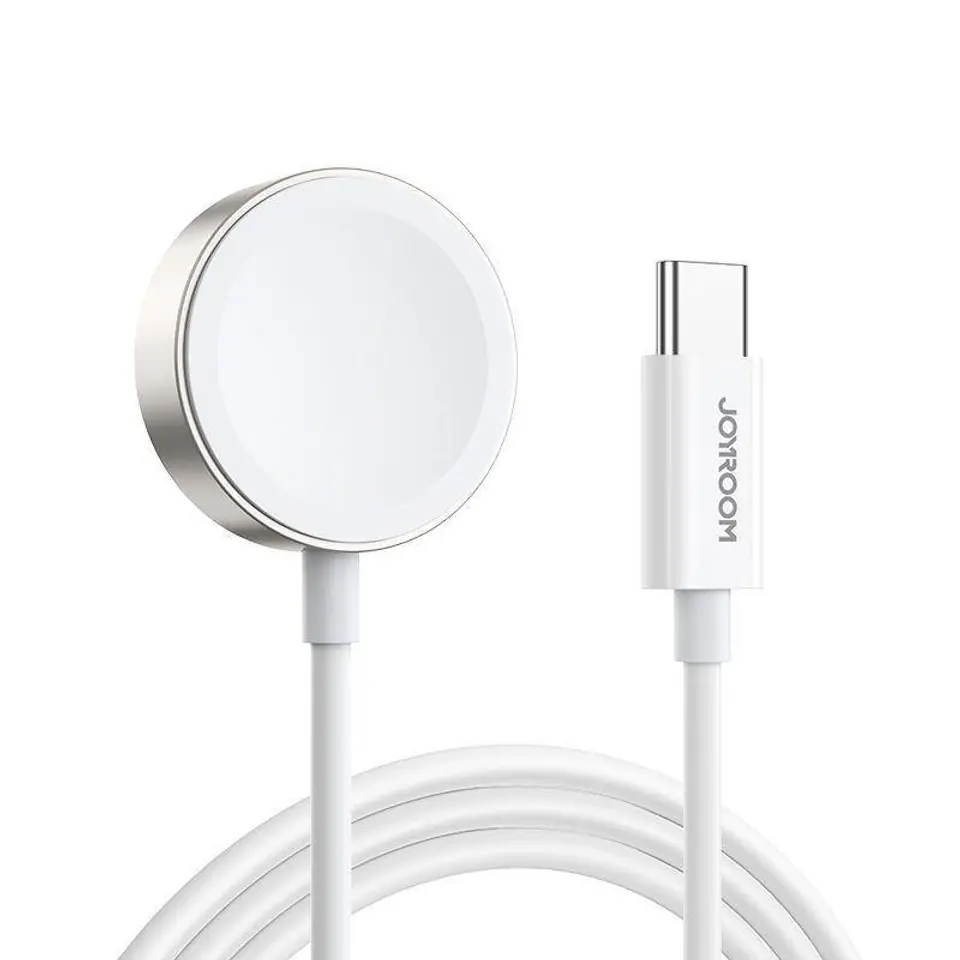 ⁨Kabel Magnetyczny / Ładowarka APPLE WATCH USB-C 1,2m Joyroom S-IW004 biała⁩ w sklepie Wasserman.eu