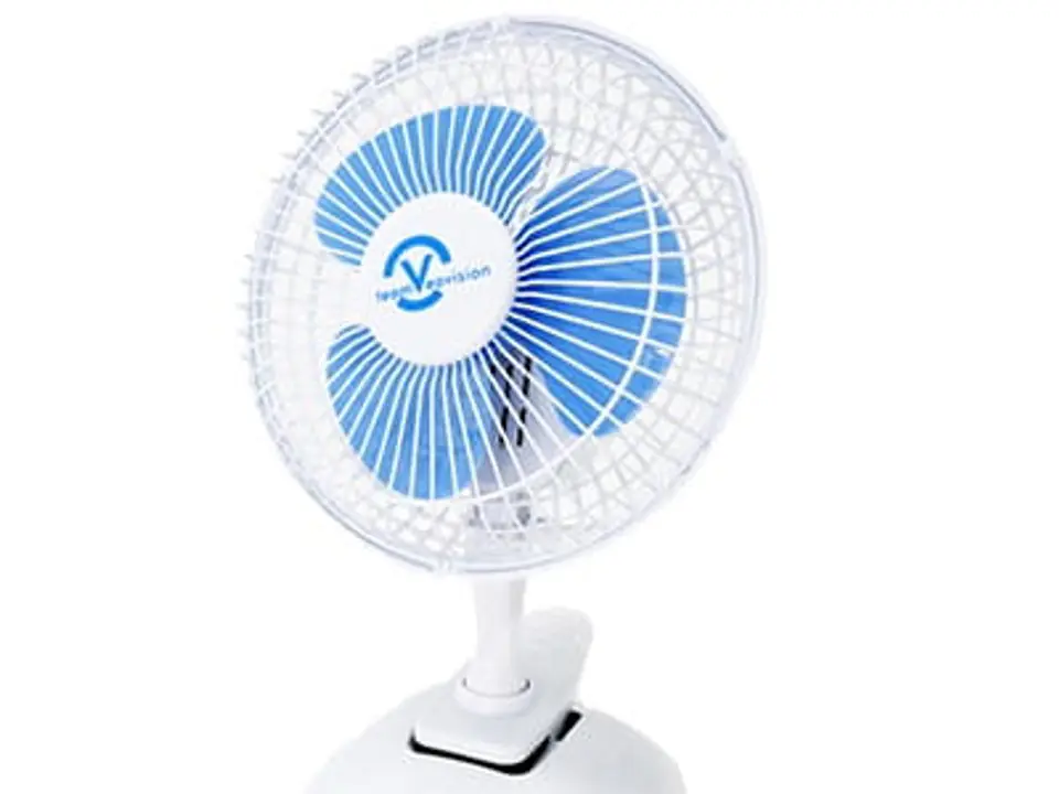 ⁨Desk fan diameter 15 cm with clip white-blue 13W 2 speed cable 1,5m VO0658⁩ at Wasserman.eu