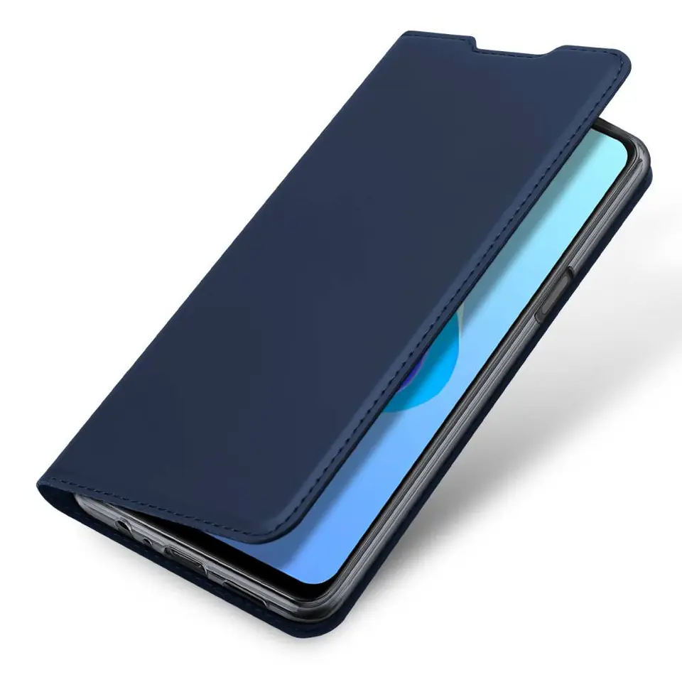 ⁨REALME 9I Case with Flap Eco Leather Dux Ducis Skin Leather navy blue⁩ at Wasserman.eu