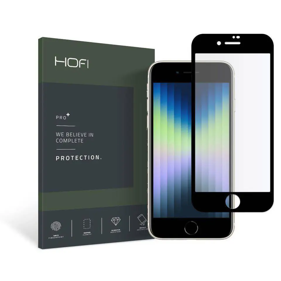 ⁨Szkło Hartowane 5D IPHONE SE 2022 / SE 2020 / 7 / 8 HOFI Glass Pro+ czarne⁩ w sklepie Wasserman.eu