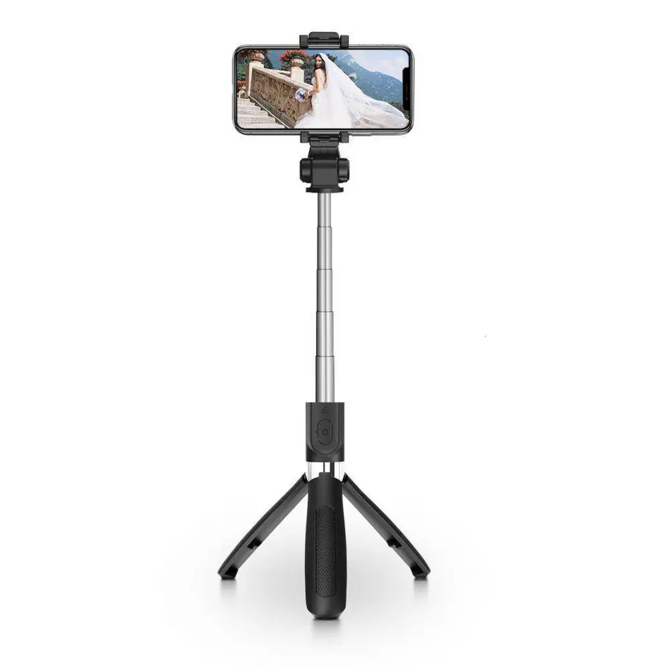 ⁨Bezprzewodowy Selfie Stick Statyw dla iOS / Android Tech-Protect L01S czarny⁩ w sklepie Wasserman.eu