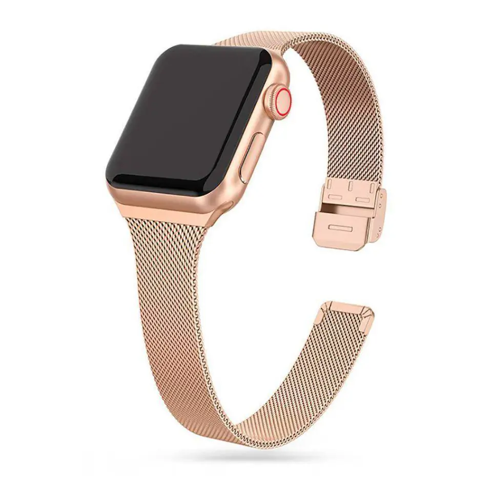 ⁨Pasek do APPLE WATCH 4 / 5 / 6 / 7 / SE (38 / 40 / 41 MM) Tech-Protect Thin Milanese złote⁩ w sklepie Wasserman.eu