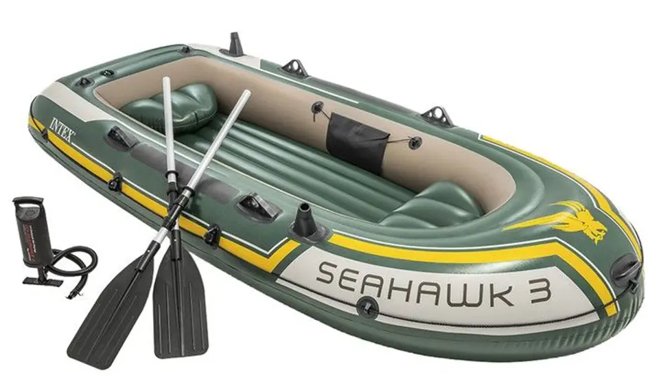 ⁨Ponton seahawk 3 os pompka + 2 wiosła Intex 68380⁩ w sklepie Wasserman.eu