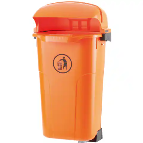 ⁨Urban street bucket basket for post or wall URBAN BIN 50L - orange⁩ at Wasserman.eu