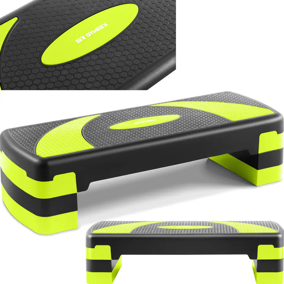 Stepper step treningowy do ćwiczeń fitness aerobiku 2 poziomy do 100 kg czarno-żółty w sklepie Wasserman.eu