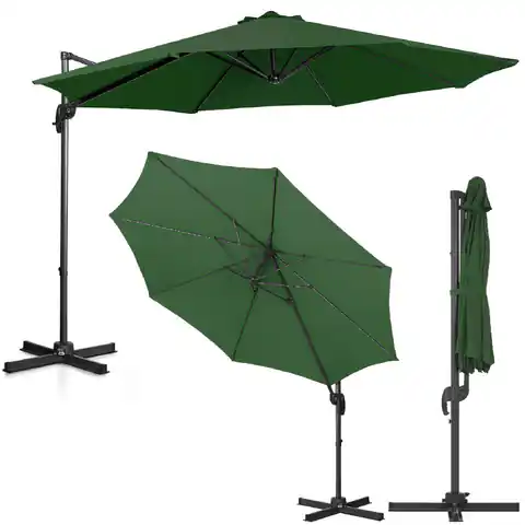 ⁨Garden umbrella on the side boom tilting round mid. 300 cm green⁩ at Wasserman.eu