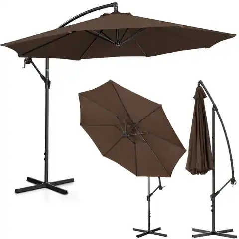 ⁨Garden umbrella on a boom round tilting diameter 300 cm brown⁩ at Wasserman.eu