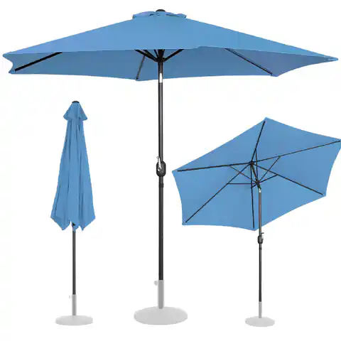⁨Garden umbrella round large tilting with crank dia. 300 cm blue⁩ at Wasserman.eu