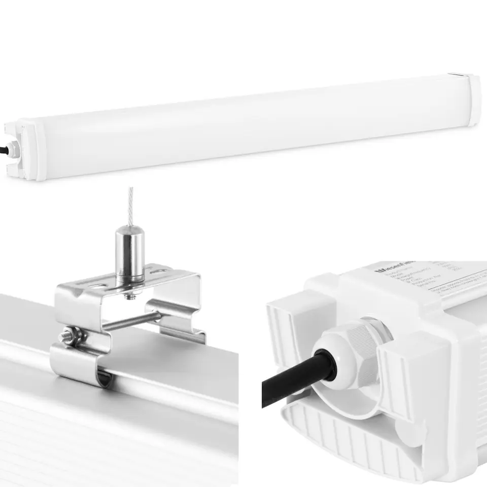 ⁨Lampa oprawa LED wodoodporna hermetyczna do magazynu piwnicy IP65 4400 lm 90 cm 40 W⁩ w sklepie Wasserman.eu