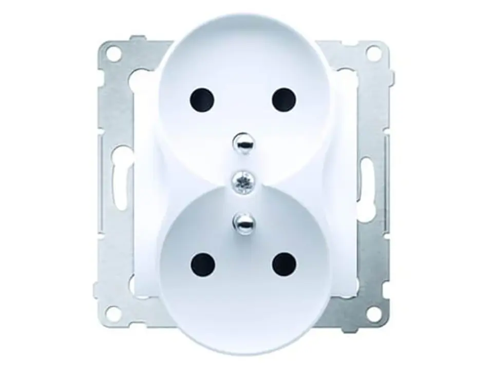 ⁨Double socket Simon54 Premium DGZ2MZ white DGZ2MZ.01 / 11⁩ at Wasserman.eu