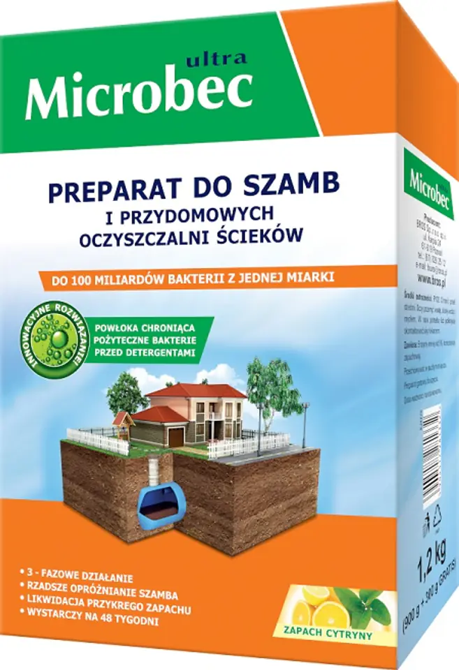 ⁨Preparation for septic tanks Microbec Ultra 900+300g lemon⁩ at Wasserman.eu