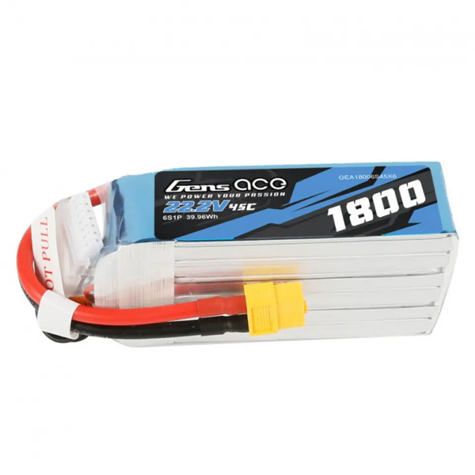 ⁨1800mAh 22.2V 45C Gens Ace XT60⁩ at Wasserman.eu