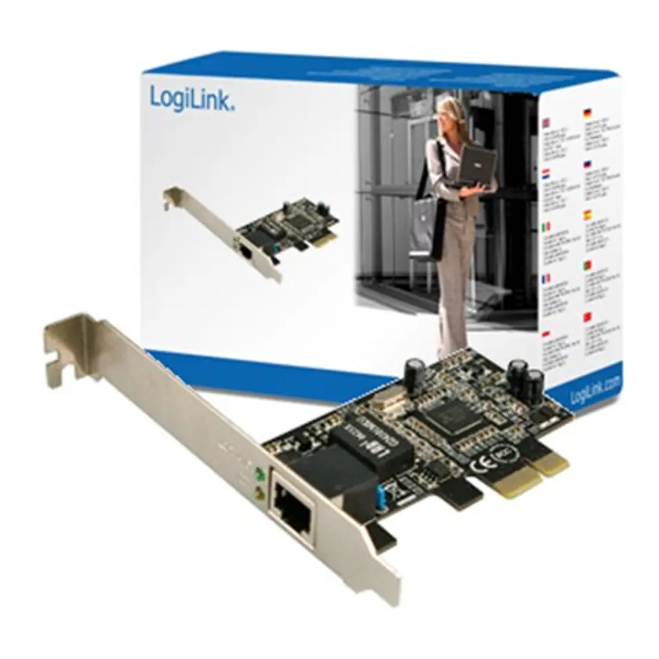 ⁨Logilink | Karta sieciowa | Ethernet | Fast Ethernet | Gigabit Ethernet | PCI Express x1⁩ w sklepie Wasserman.eu