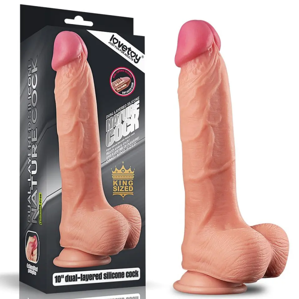 ⁨Dildo z przyssawką Dual Layered 25 cm Lovetoy⁩ w sklepie Wasserman.eu