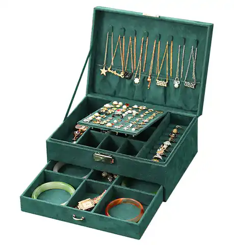⁨CA7 Pudełko organizer do biżuterii        zielony⁩ w sklepie Wasserman.eu