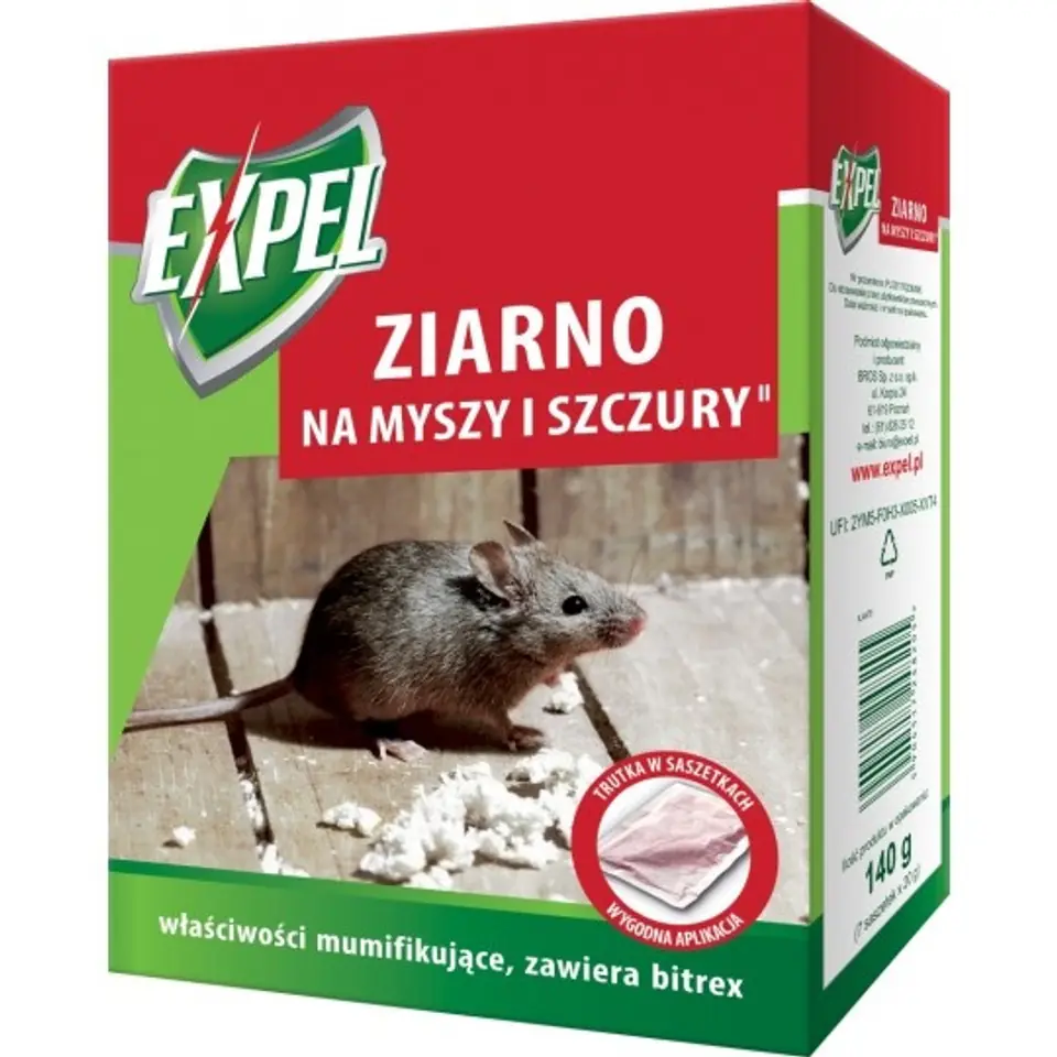 ⁨ZIARNO NA MYSZY I SZCZURY 140G EXPEL⁩ w sklepie Wasserman.eu