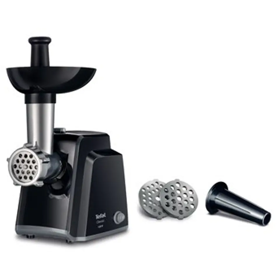 TEFAL Meat mincer NE105838 Black, 1400 W, Number of speeds 1, Throughput (kg/min) 1.7, The set includes 3 stainless steel sieves w sklepie Wasserman.eu