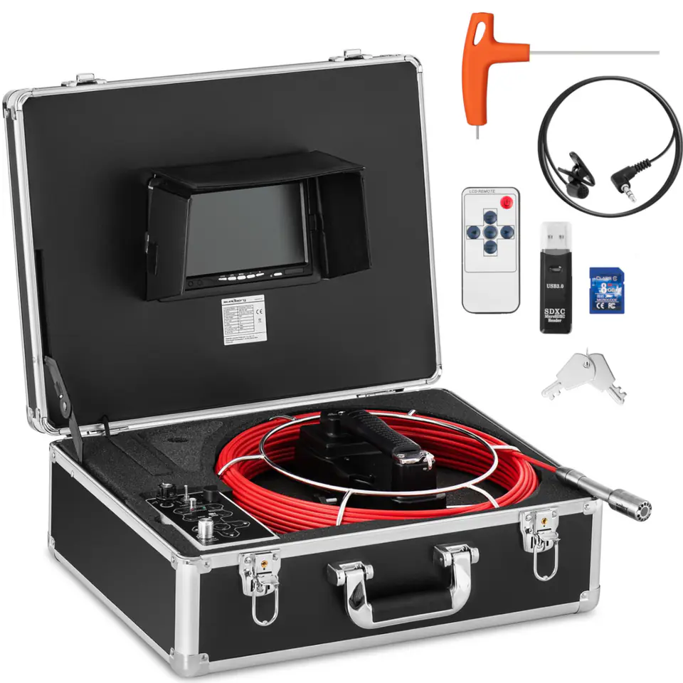 ⁨Endoscope Diagnostic Inspection Camera In Suitcase 12 LED TFT 7'' SD 30m⁩ at Wasserman.eu