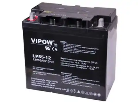 ⁨Akumulator żelowy Vipow 12V 55Ah BAT0223⁩ w sklepie Wasserman.eu