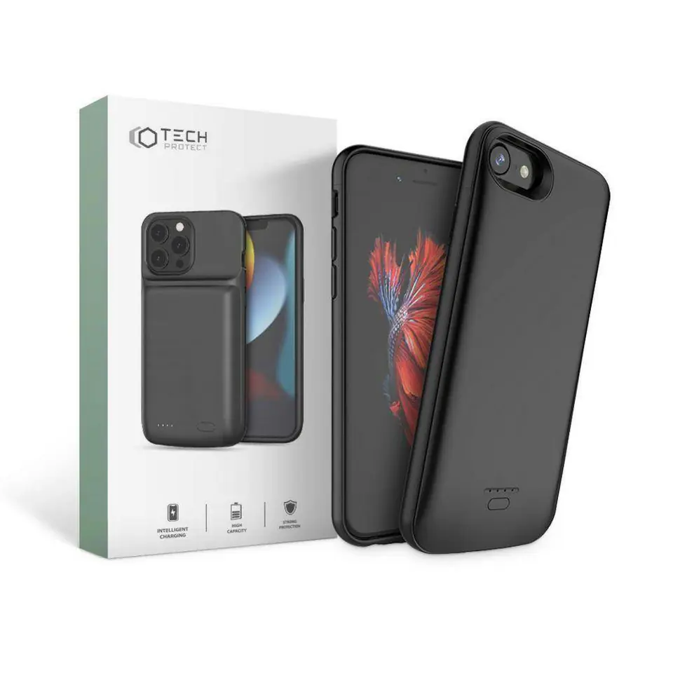 ⁨Case IPHONE 6 / 6S / 7 / 8 / SE 2020 / 2022 Tech-Protect Battery Pack 3200mAh black⁩ at Wasserman.eu