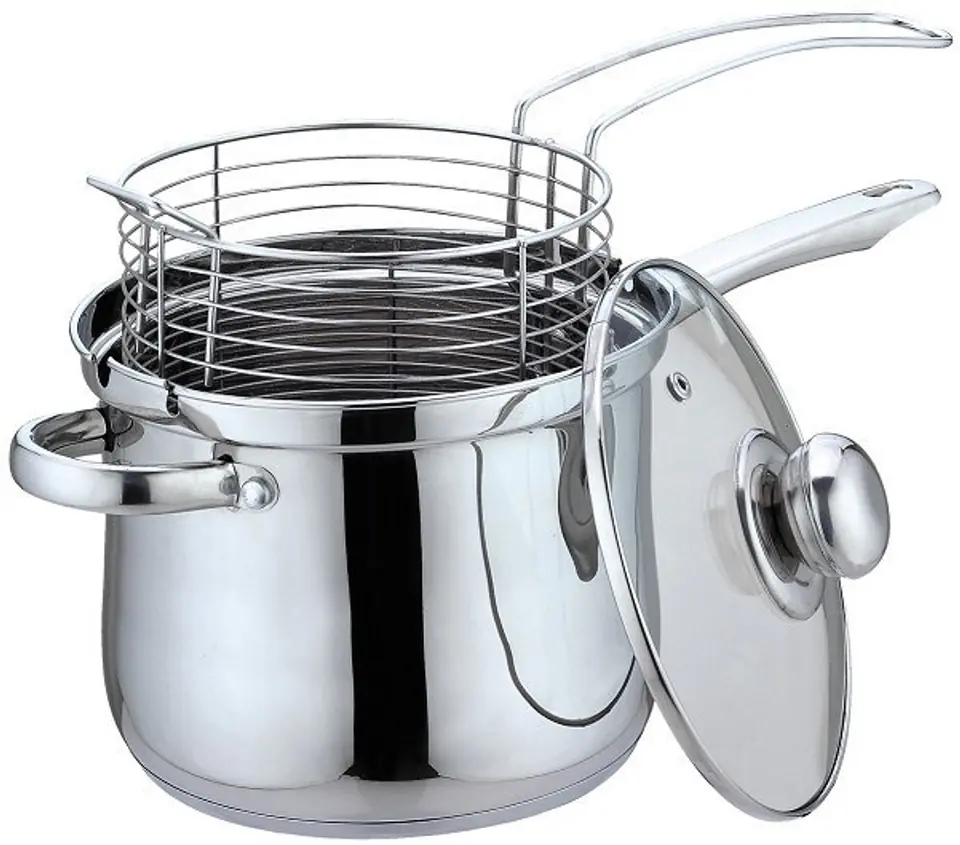 ⁨SAUCEPAN + DEEP-FRYING SIEVE KINGHOFF KH-4581⁩ at Wasserman.eu