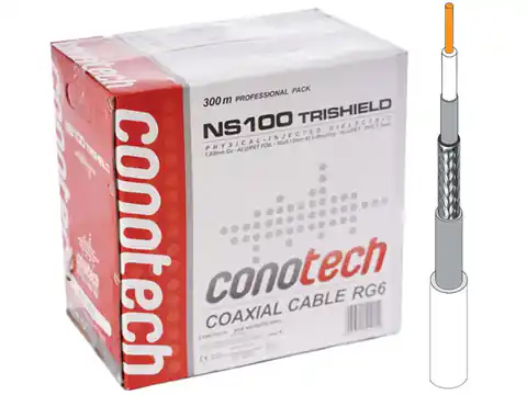 ⁨CONOTECH NS100 Trishield Pull Box 300m 80154 antenna cable⁩ at Wasserman.eu