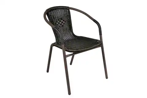 ⁨Krzesło ogrodowe polirattanowe, brązowe⁩ w sklepie Wasserman.eu