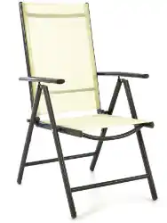 ⁨Leżak ogrodowy Krzesło tarasowe kremowe⁩ w sklepie Wasserman.eu