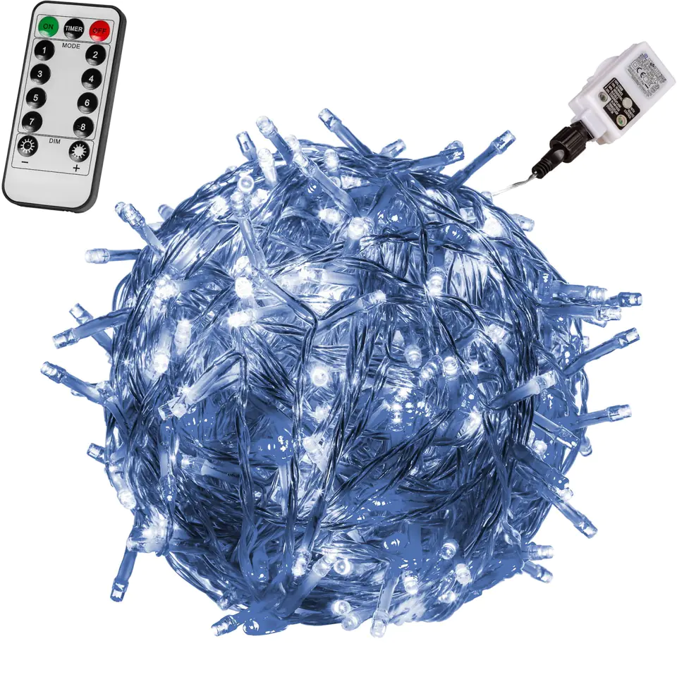 100 LED Cold White Lights 10m Remote Control and Ip44 Programmer at Wasserman.eu