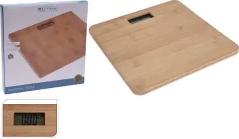 ⁨Bathroom scale made of natural bamboo with thermometer 30x30 cm⁩ at Wasserman.eu