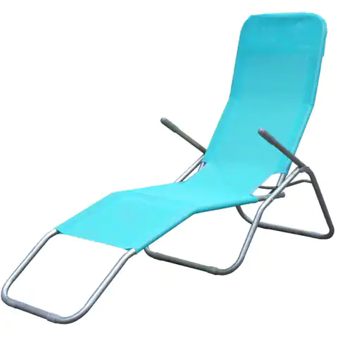 ⁨Leżak fotel składany ogrodowy grawitacyjny w kolorze turkusowym⁩ w sklepie Wasserman.eu