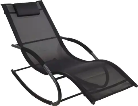⁨Fotel bujany z poduszką leżak do ogrodu czarny⁩ w sklepie Wasserman.eu