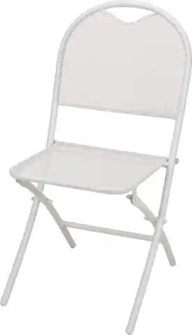 ⁨Krzesło składane metalowe białe 87x40x37,5 cm⁩ w sklepie Wasserman.eu