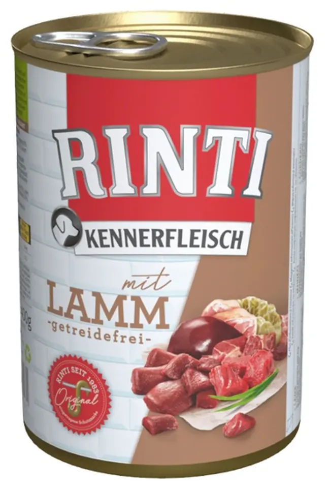 ⁨Rinti Kennerfleisch Lamm pies - jagnięcina puszka 400g⁩ w sklepie Wasserman.eu