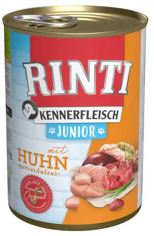 ⁨Rinti Kennerfleisch Junior Huhn pies - kurczak puszka 400g⁩ w sklepie Wasserman.eu