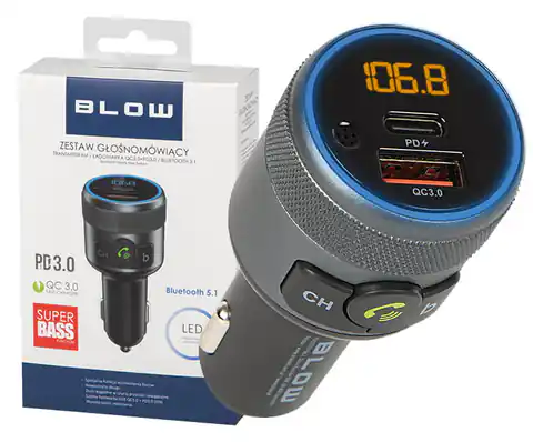 ⁨Transmiter FM Blow Bluetooth 5.1 + QC3.0⁩ w sklepie Wasserman.eu