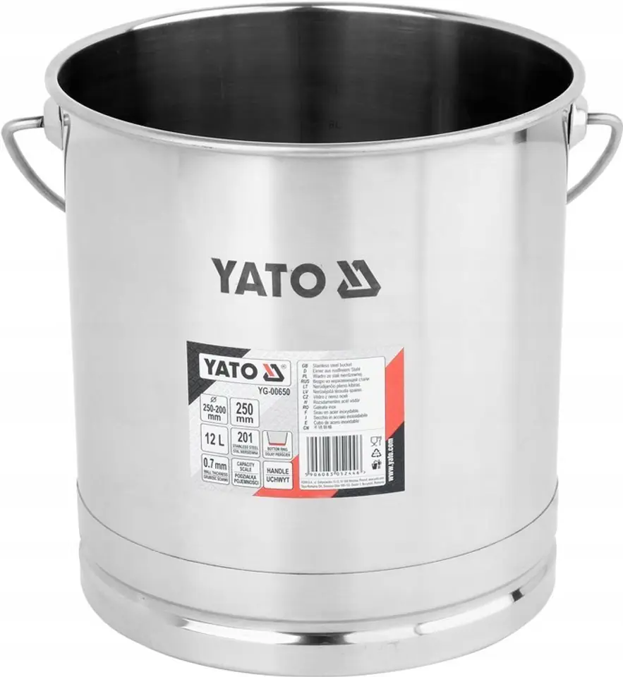 ⁨STAINLESS STEEL BUCKET 12L.⁩ at Wasserman.eu