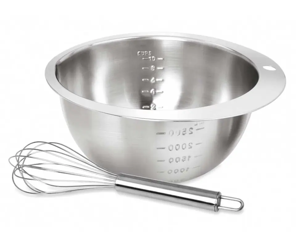 ⁨STEEL KITCHEN BOWL WITH WHISK KINGHOFF KH-1493⁩ at Wasserman.eu