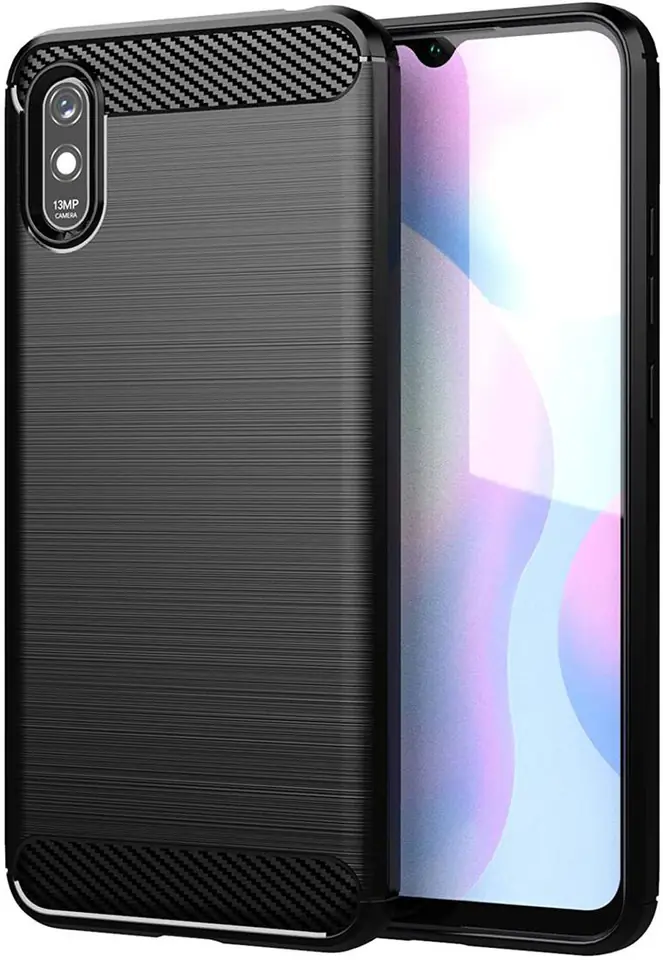 ⁨Case XIAOMI REDMI 9A Nexeri Carbon Armoured black⁩ at Wasserman.eu