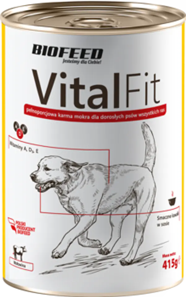 ⁨BIOFEED VITALFIT puszka dla psów z wołowiną 415g⁩ w sklepie Wasserman.eu