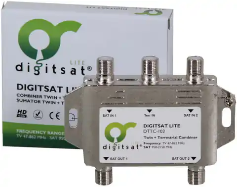 ⁨DigitSat DTTC-103 Twin SAT + DVB-T combiner⁩ at Wasserman.eu