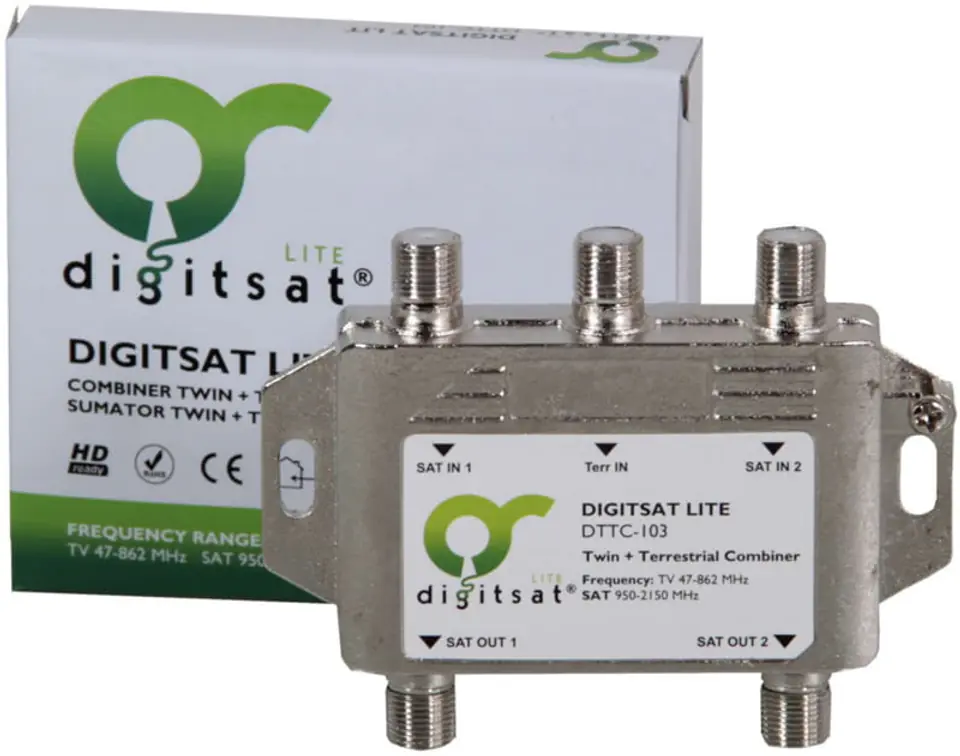 ⁨DigitSat DTTC-103 Twin sumator SAT + DVB-T⁩ w sklepie Wasserman.eu